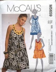 5659 McCalls Sleeveless Flare Yoke Sun Dresses Pattern 18w-24w New